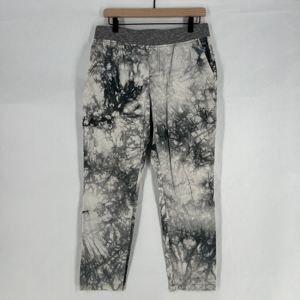 Cabi Joggers Pant Womens Medium Gray Cotton Stretch High Rise Tie Dye Streetwear